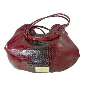 White House Black Market Large Handbag Red Snake Skin Look Pattern Large Roomy
